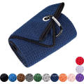 Microfiber Waffle Pattern Carabiner Clip Tri-fold Golf Towel